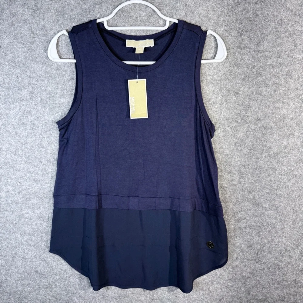 Michael Kors Women's True Navy Sleeveless Tank Top Size S MSRP‎ $79.50